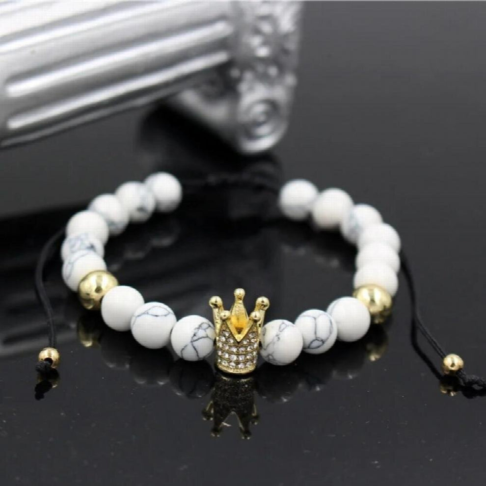 Braiding CZ King Queen Crown Bracelet For Women Men Friendship Hand Knitting Adjustable Charm Bracelets & Bangles Drop