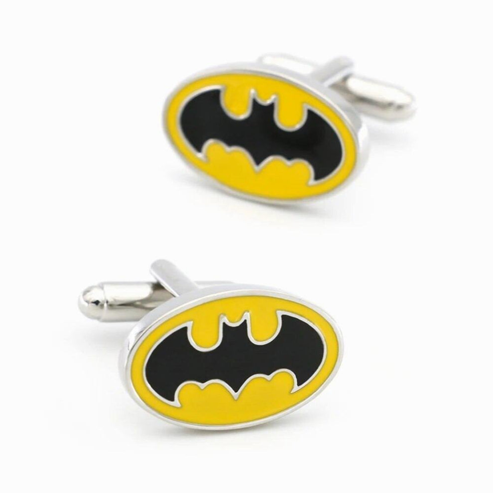 Superheroes Bat Cufflinks Brass Material Yellow Cuff Links & Retail