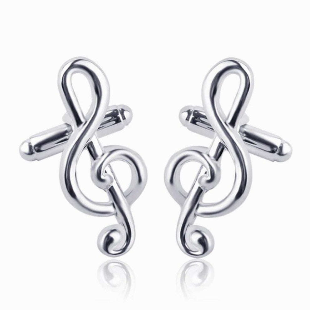 Silver Plated Music Notation Shirt Cufflink Men Women Jewelry Exclusive Wedding Female French Cufflinks Buttons