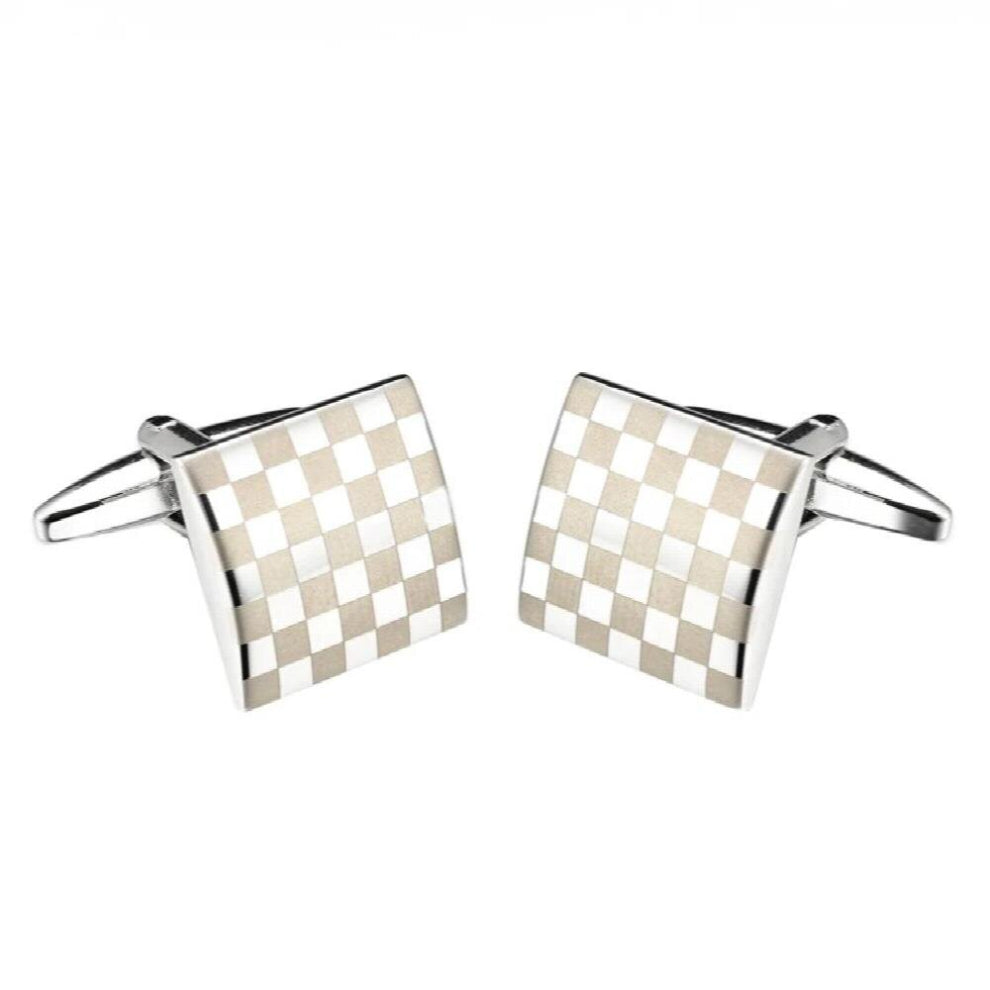 Lepton Classic Square Laser Mens Cufflinks Tie Clips Set Necktie Tie Bar Clasp Accessories For Mens Suit Nice Gift