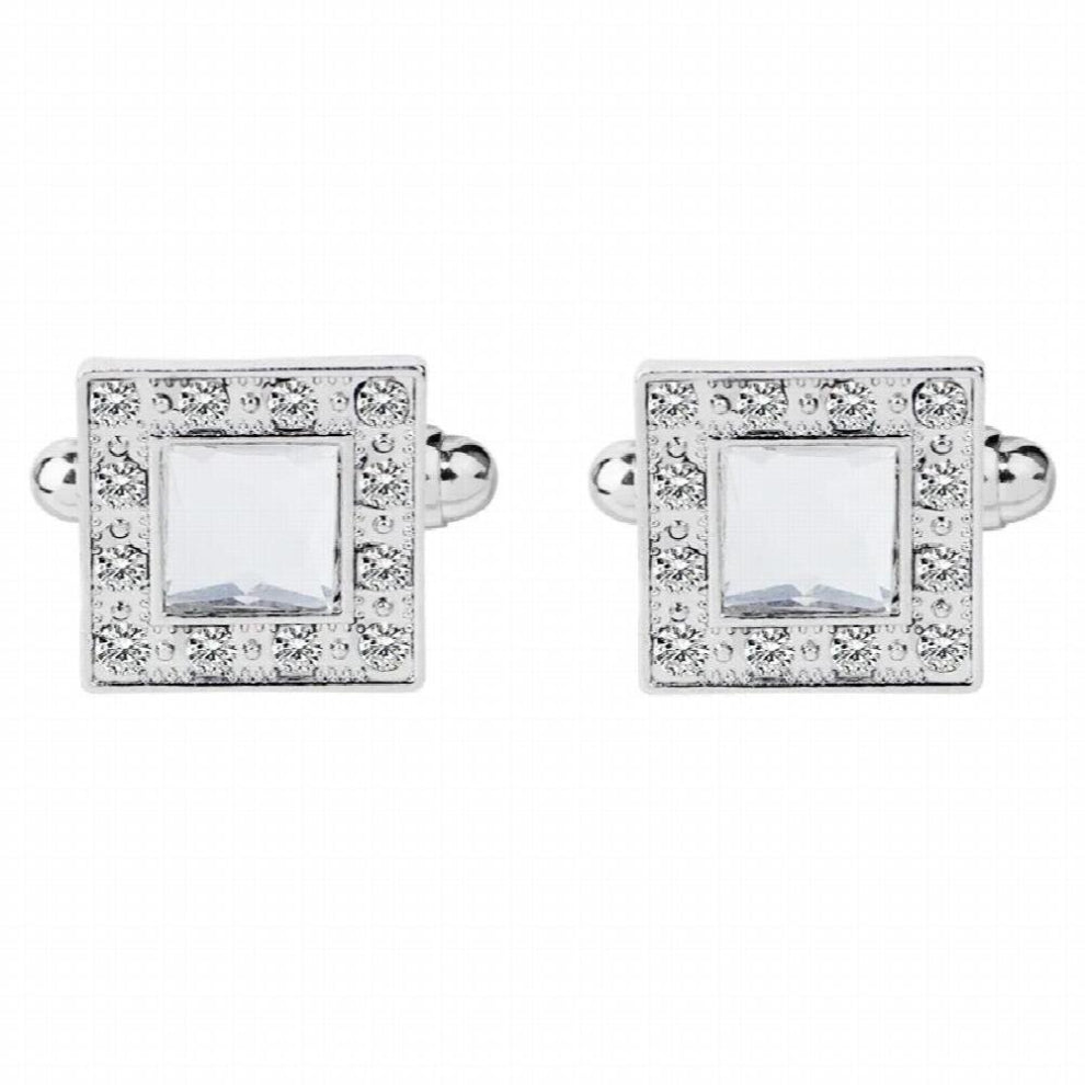 Square Mens Shirt Cufflink French Enamel Shirt Suit Busines Cufflink Red Gem Wedding Banquet Gift Husband