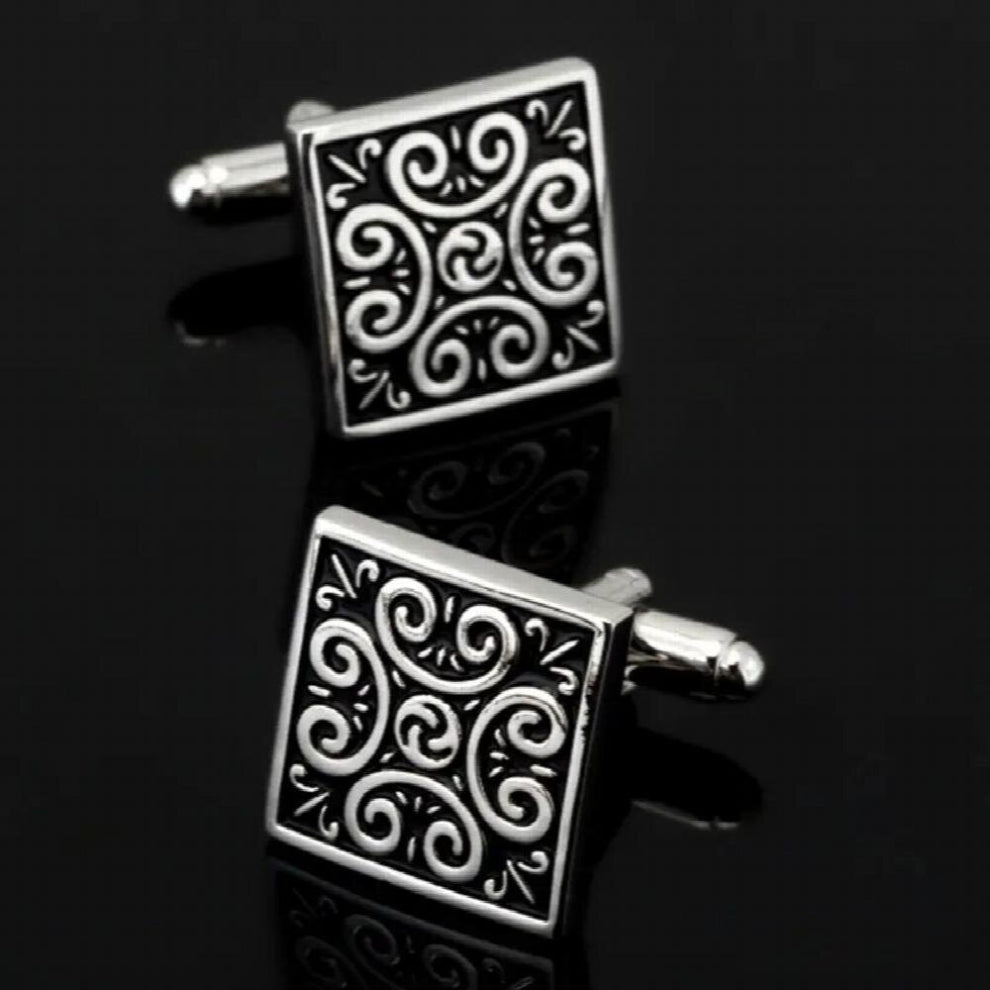 shipping, 18 high-end mens shirt Cufflinks clover pattern Cufflinks French shirt jewelry retro pattern Cufflinks