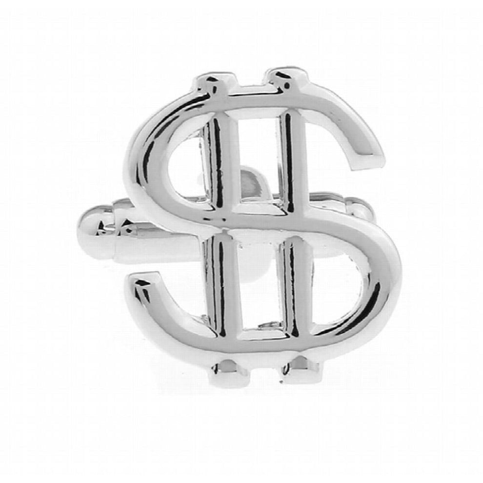 Money Symbol U.S. Dollar Cufflinks Brass Material Silver Cuff Links & Retail