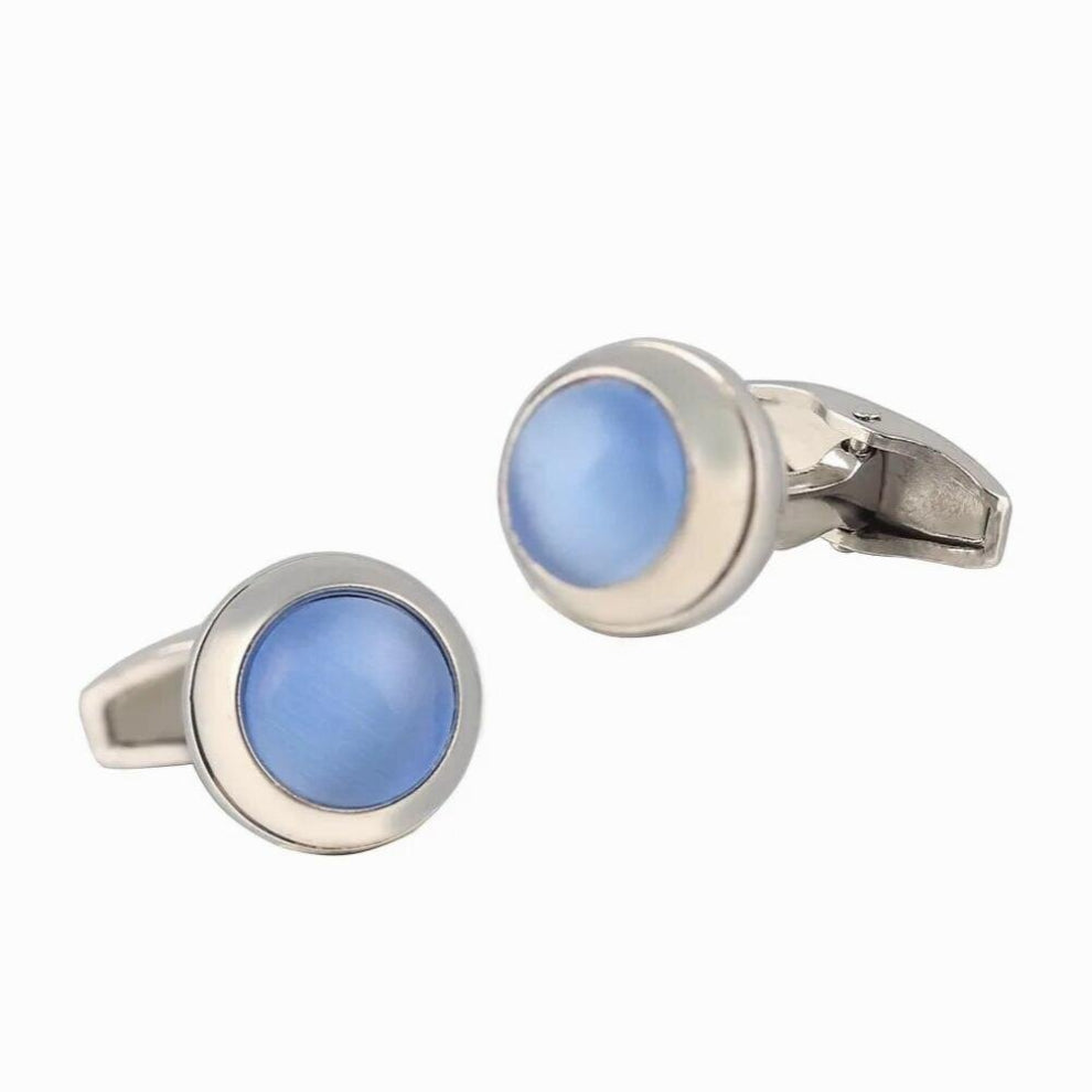 Ball Gemstone Silver Plated Cufflinks
