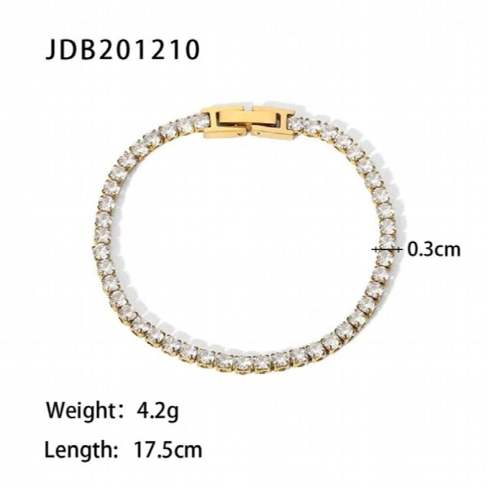 Youthway Stainless Steel Cubic Zirconia Bracelet 18k PVD Plated Colored Crystal Zircon Jewelry For Women Gift Brazalete