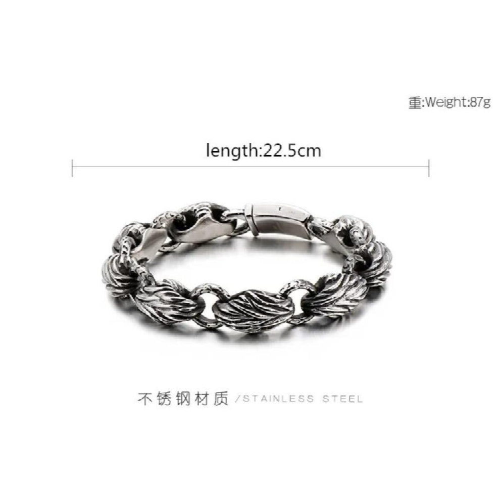 Boho Hip 9 Jewelry Armband Mens Steel Chain Twisted Biker Punk Stainless Bracelet Inches Link Hop Hand Chain