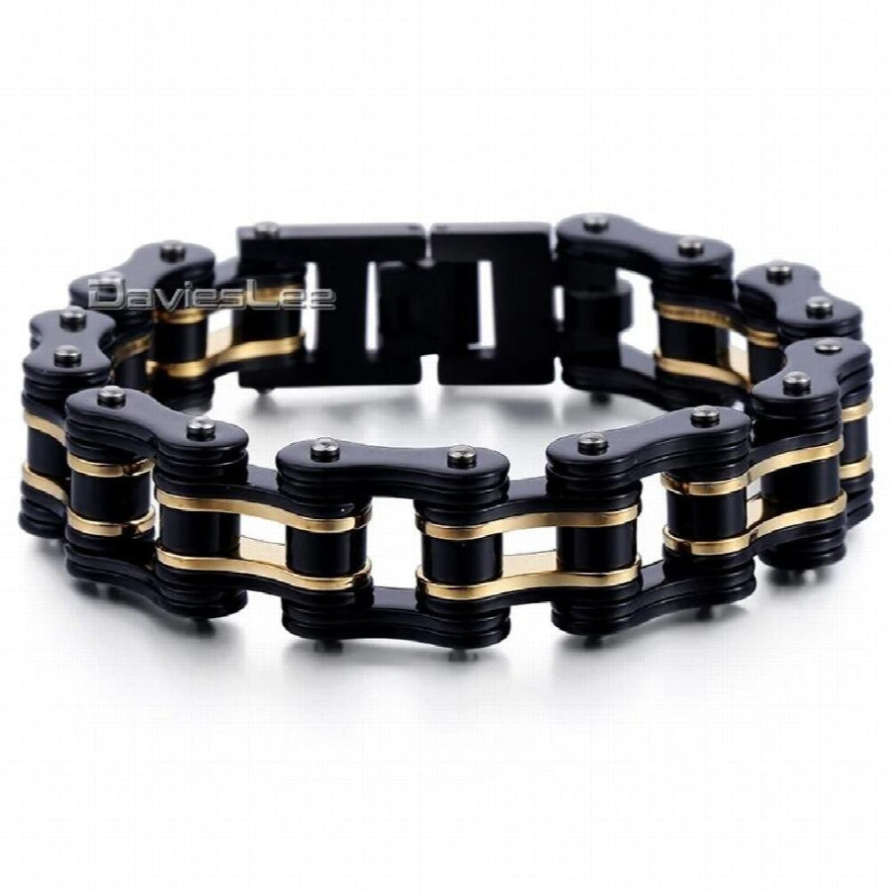 Boys Mens Chain 17.5-18-18.5-19mm 316L Stainless Steel Heavy Muliti Colors Biker Motorcycle Link Bracelet Whole LHB456