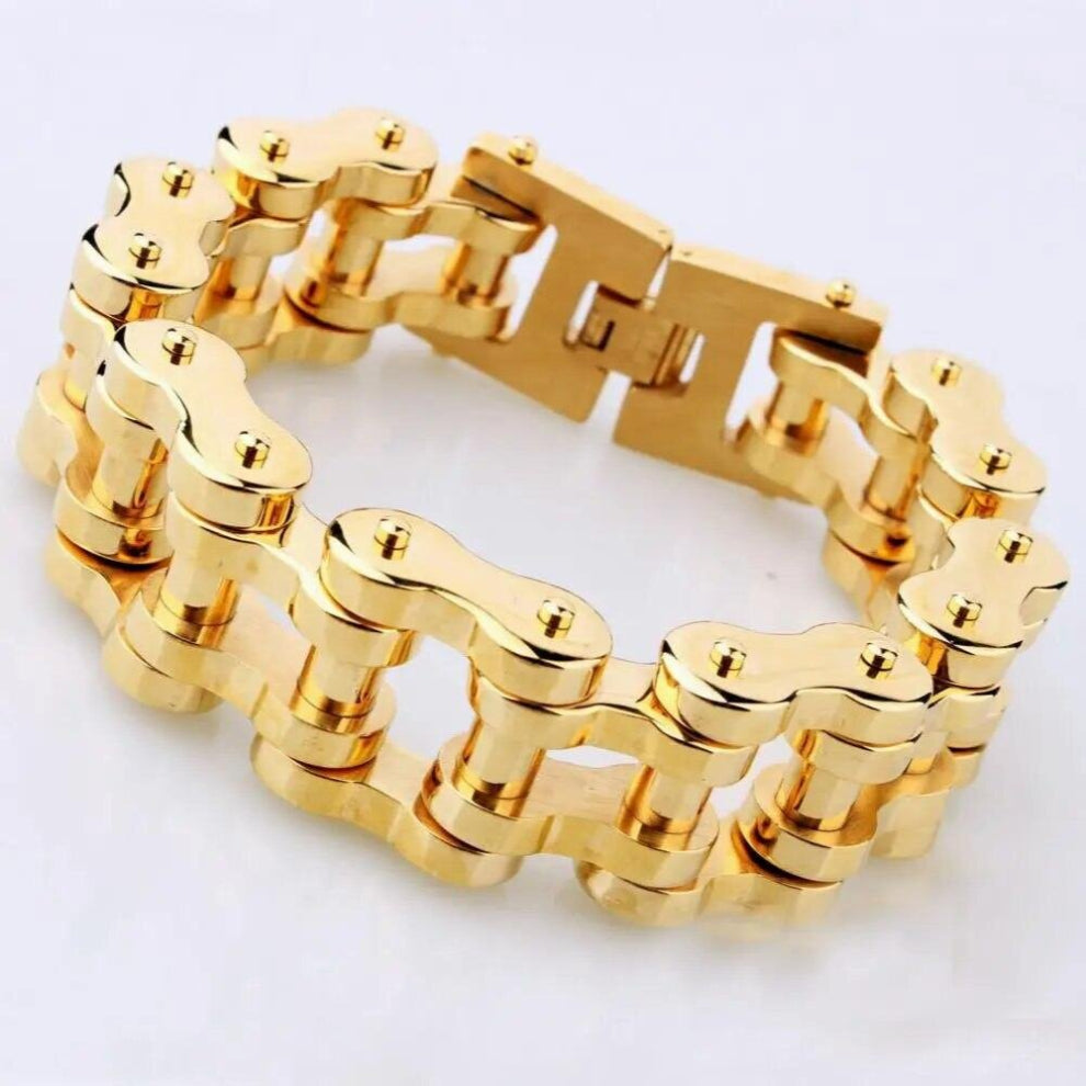 Top Titanium Steel 18mm-23mm Wide Heavy Biker Bicycle Chain Bracelets Bangles High Polished Brace Lace Men Moto Jewelry