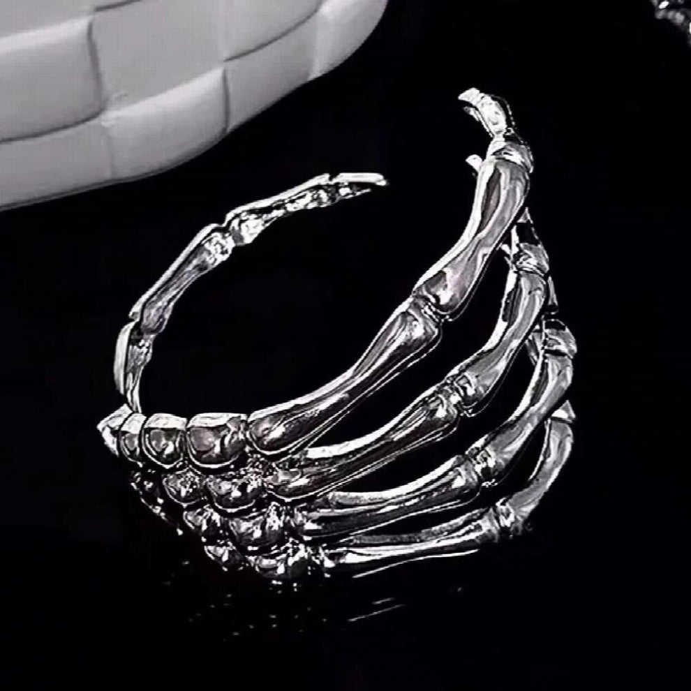 Punk Dark Skull Ghost Claw Bracelet Men and Women Goth Personality Hip-hop Cuffs Hair Ring Hallowen Gift