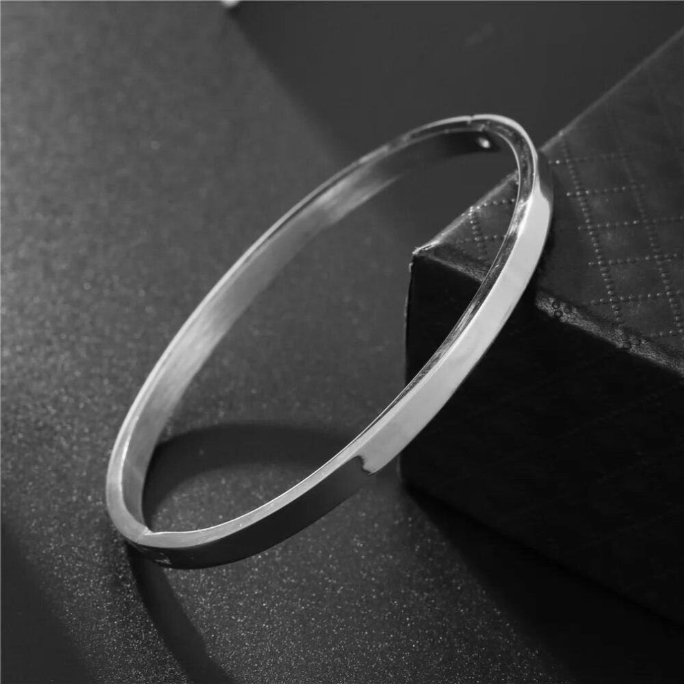 Men Stainless Steel Bangle Bracelet Minimalist Women Narrow Cuffs Open Braclet Jewelry Lover Couple Braslet Gift