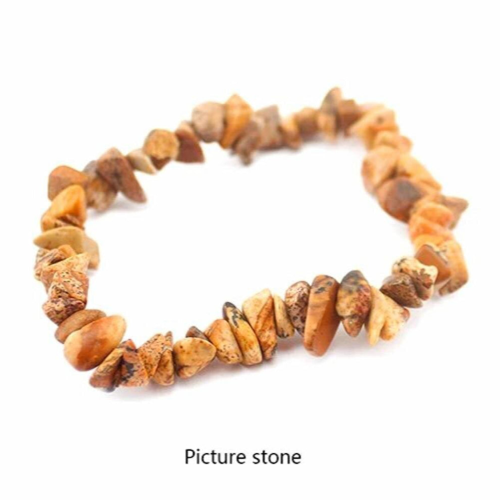 Gravel Crystal Natural Stone Bracelets women crystal chakra bracelets & bangles Purple stone Pink stone Chip stretch bracelet