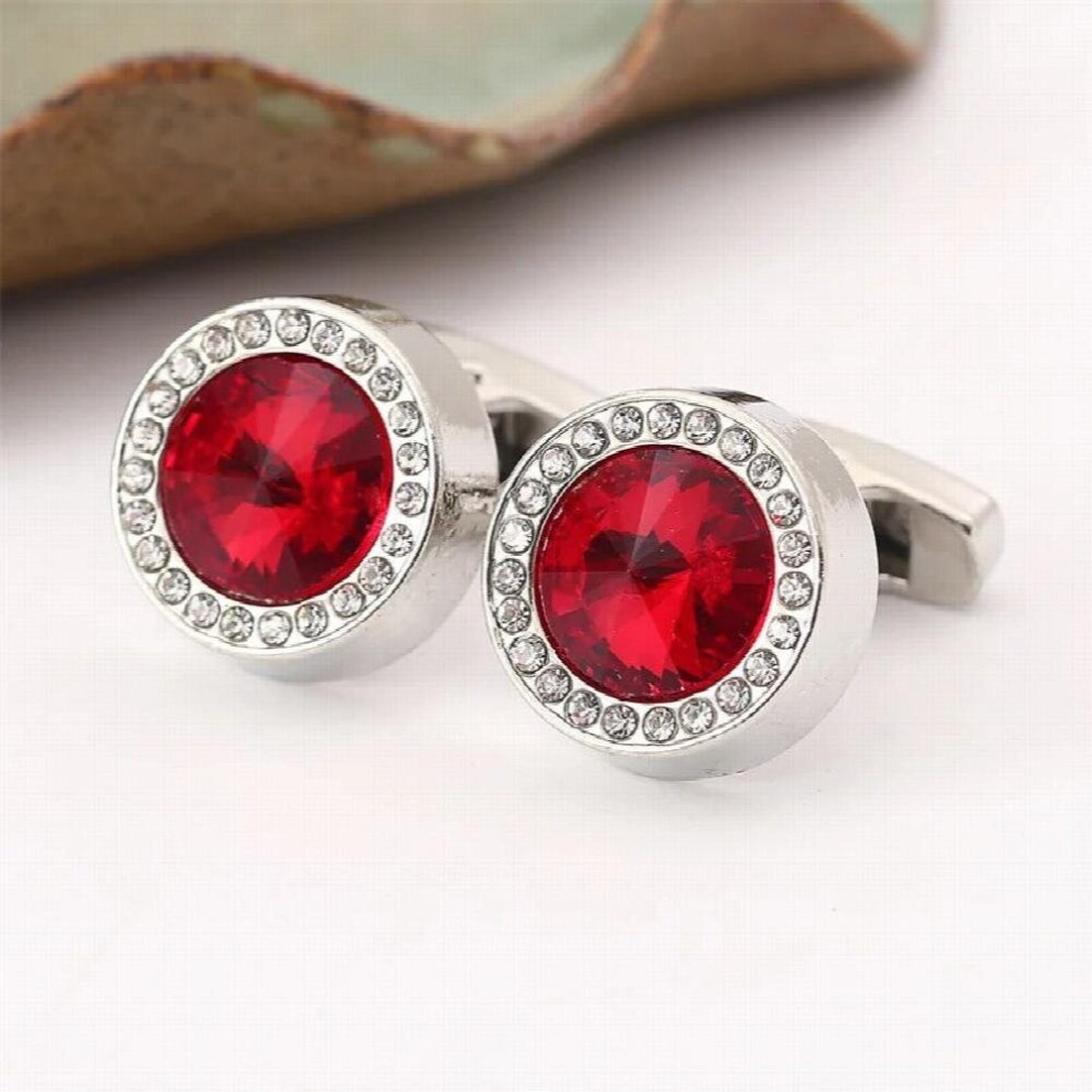 HUISHI Big Gemstone Cufflinks For Men High-grade Wedding Bussiness Party Shirt Suit Cufflinks Gift Accesories