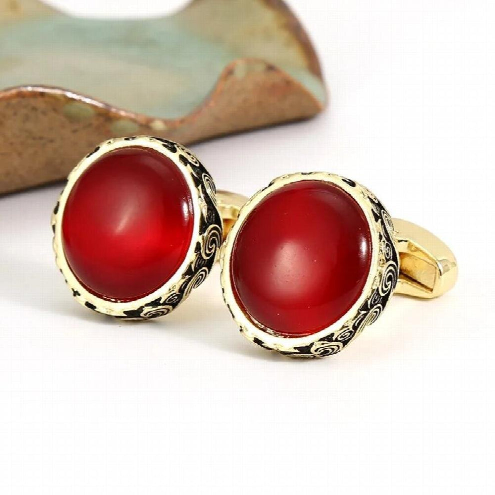 Retro Mens Cufflinks Opal Buttons Business Banquet Mens Suits Shirts Cuff Links Vintage Men Wedding Accessories Jewelry