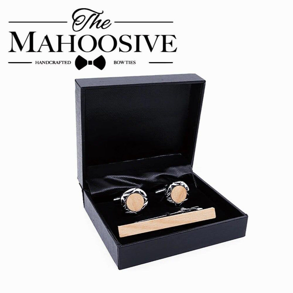 Wooden Classic Cufflink Wood Cuff Link For Man Business Wedding Shirts Wedding accessories Tie Clips bar Set