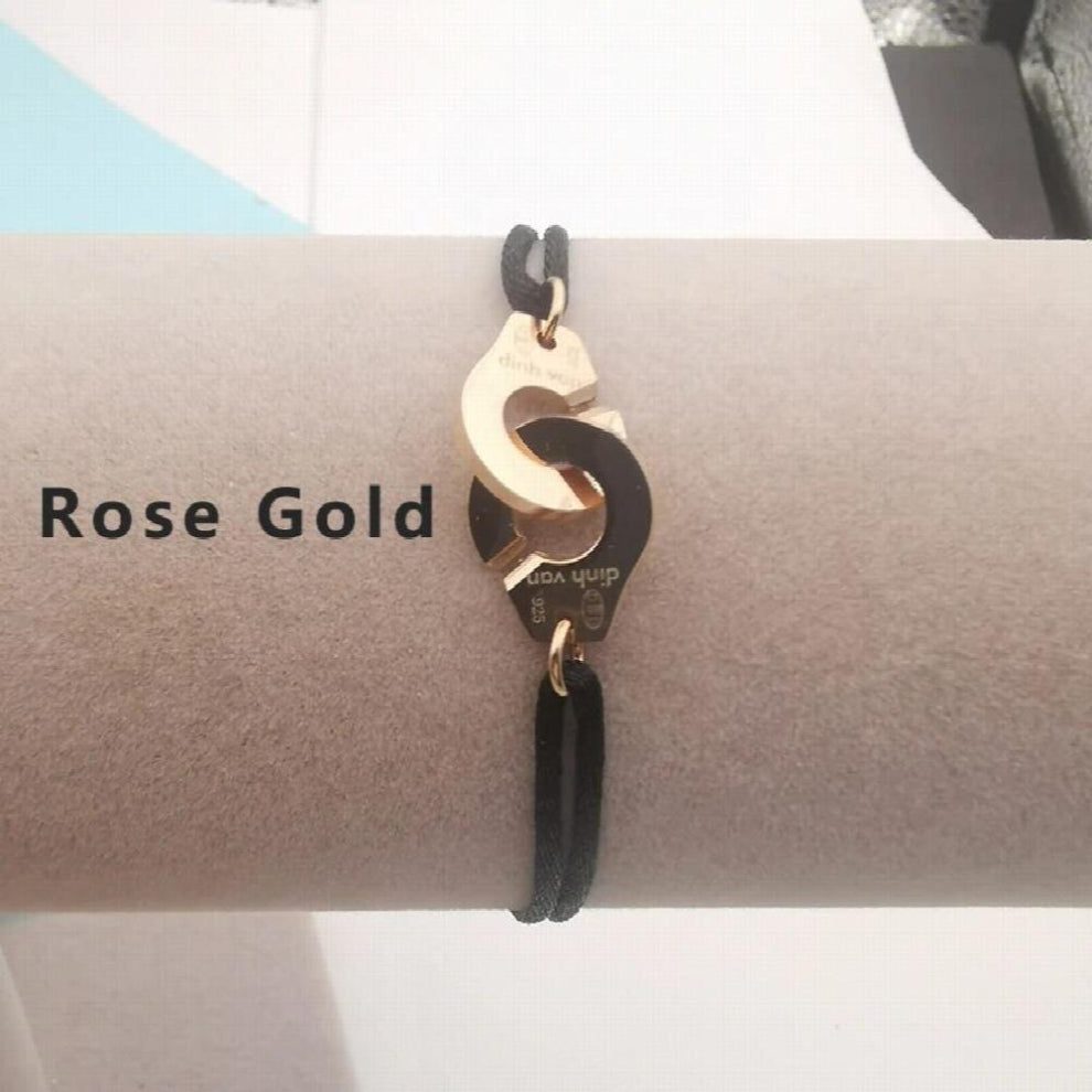 High Stainless Steel Handcuff Bracelet Women Bracelet Adjusstable Lace Up Rope Menottes Bijoux Corde