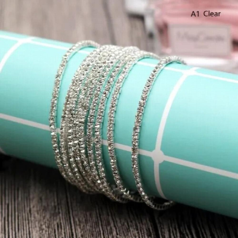 10pcs-lot Rhinestone Elastic Crystal Charms Jewelry Chains Bracelet& Bangle Girl Jewelry Diy Accessories Length