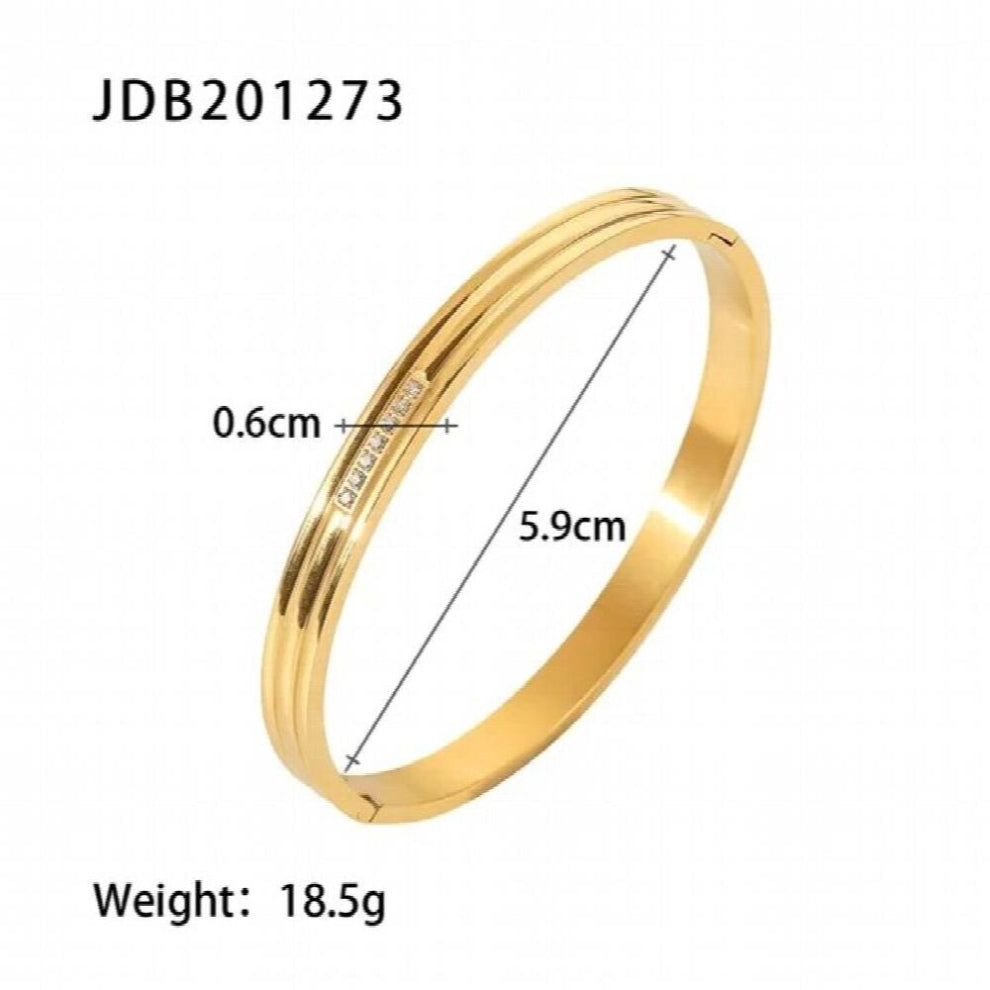 Youthway Cubic Zirconia Stainless Steel Bangle Waterproof Summer Jewelry Gift for Woman Bijoux femme