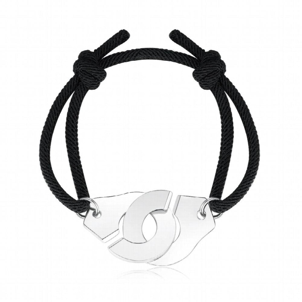 High Big Size Stainless Steel Handcuff Adjusstable Rope Handcuff Bracelet Menottes Bijoux Corde Bracelet for Men