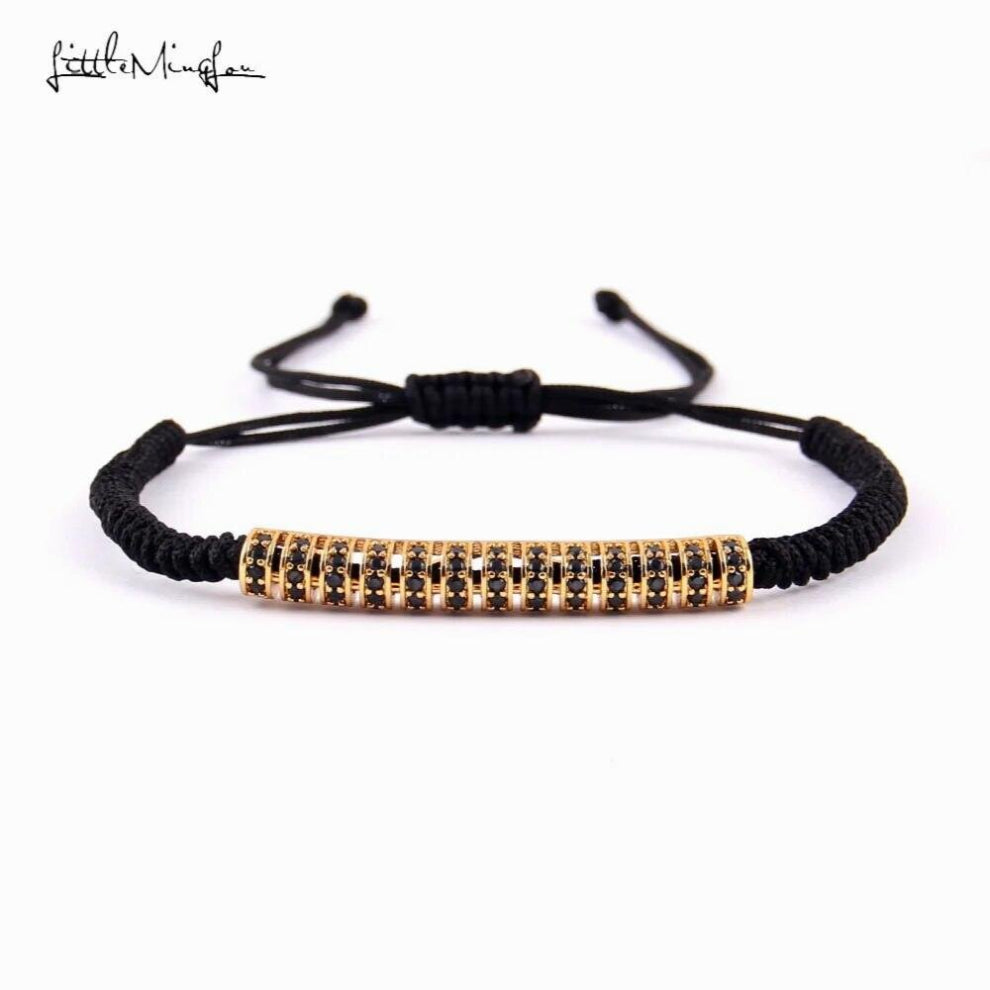 Women Bracelet Micro Pave CZ Long Tubes Charm Macrame Braided Bracelets & Bangles For Men Jewelry