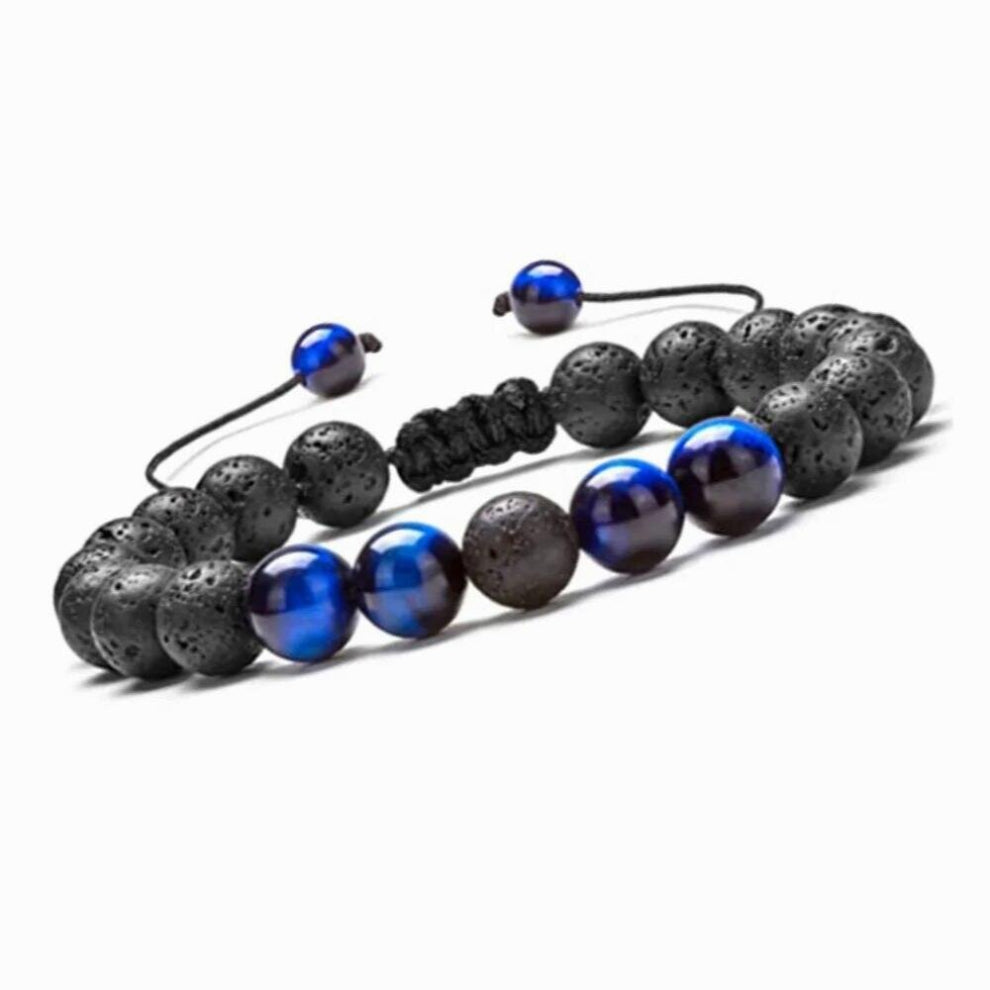 knitting Bracelet 8mm pine volcanic stone frosted beads bracelet with adjustable size