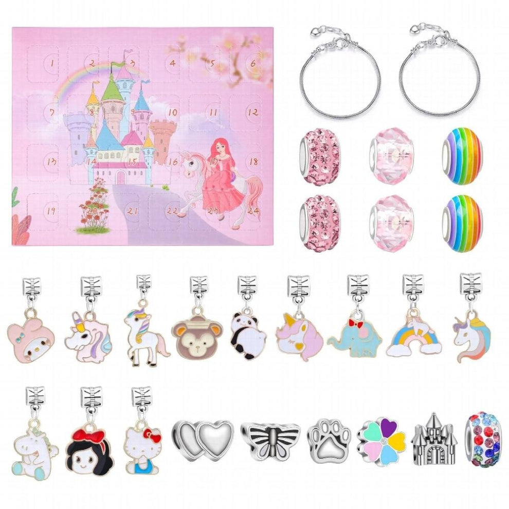 HIgh Quantity Cartoon Pink Bracelet Dream Castle Blind Box DIY Pendant Creative Jewelry Female Bracelet Set