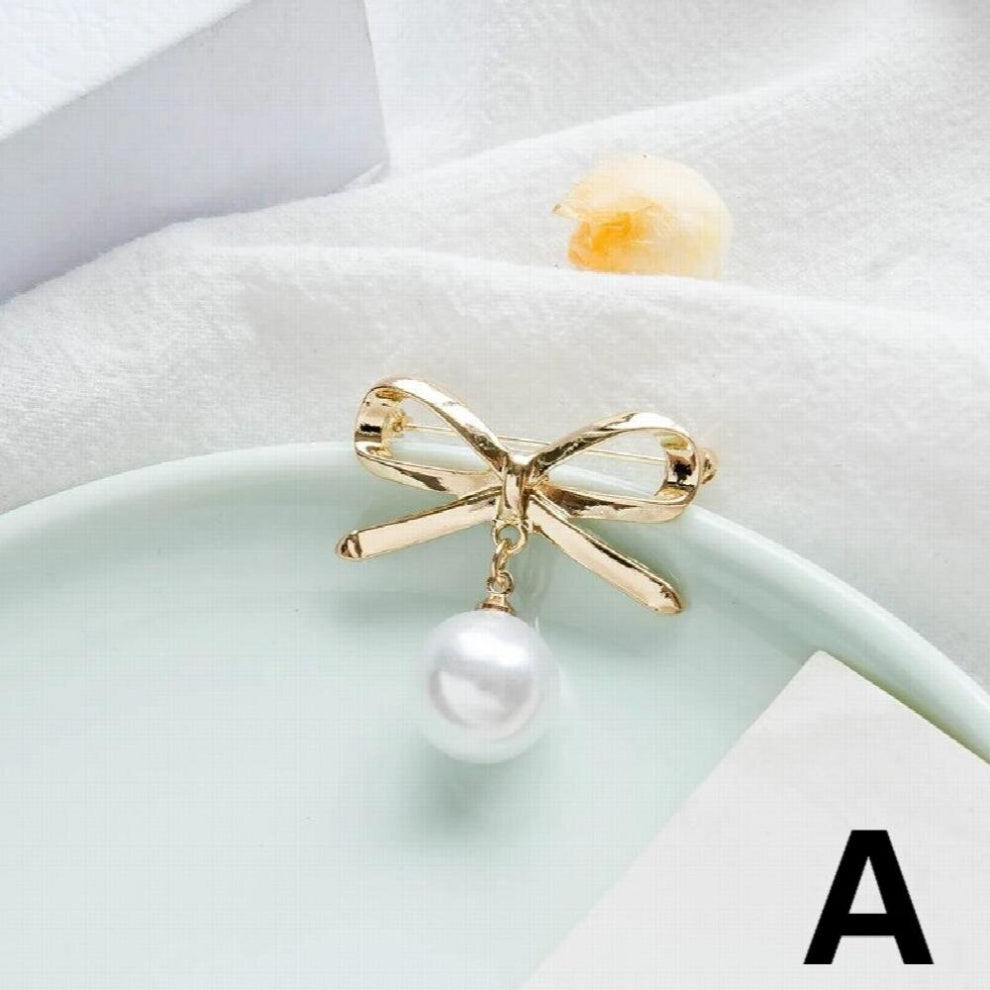 1PC Beads Glossy Alloy Brooch For Women Suit Accessories Pearl Beads Pendant Party Brooch Gift