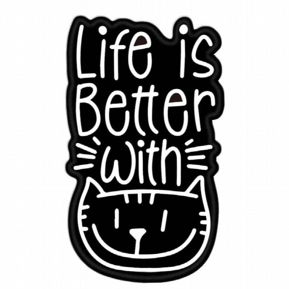 This Is Life Enamel Pins Custom Cats Reading Books Coffee Brooches Badges Animal Pet Jewelry Gift for Kids