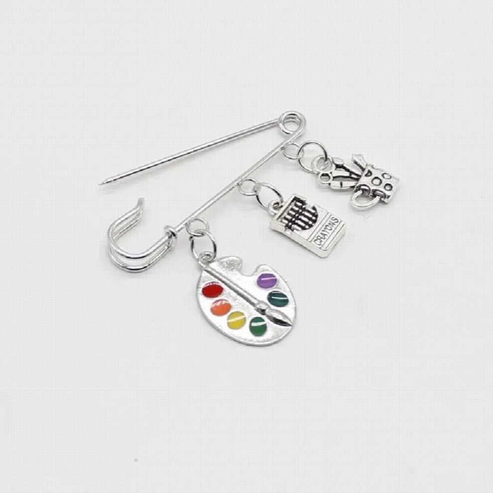 painter tools-palette and brush cigarette brooch art jewelry brooch