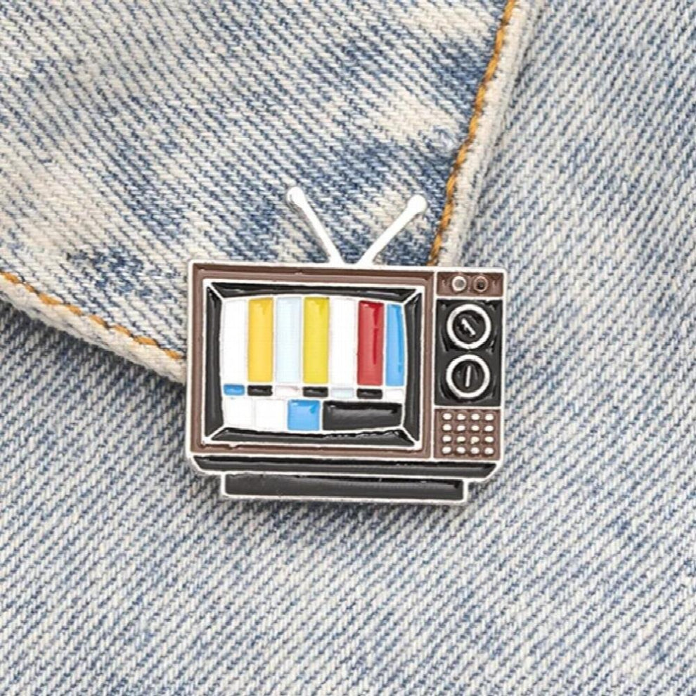 retro memory mini TV drip craft brooch women jeans clothing accessories