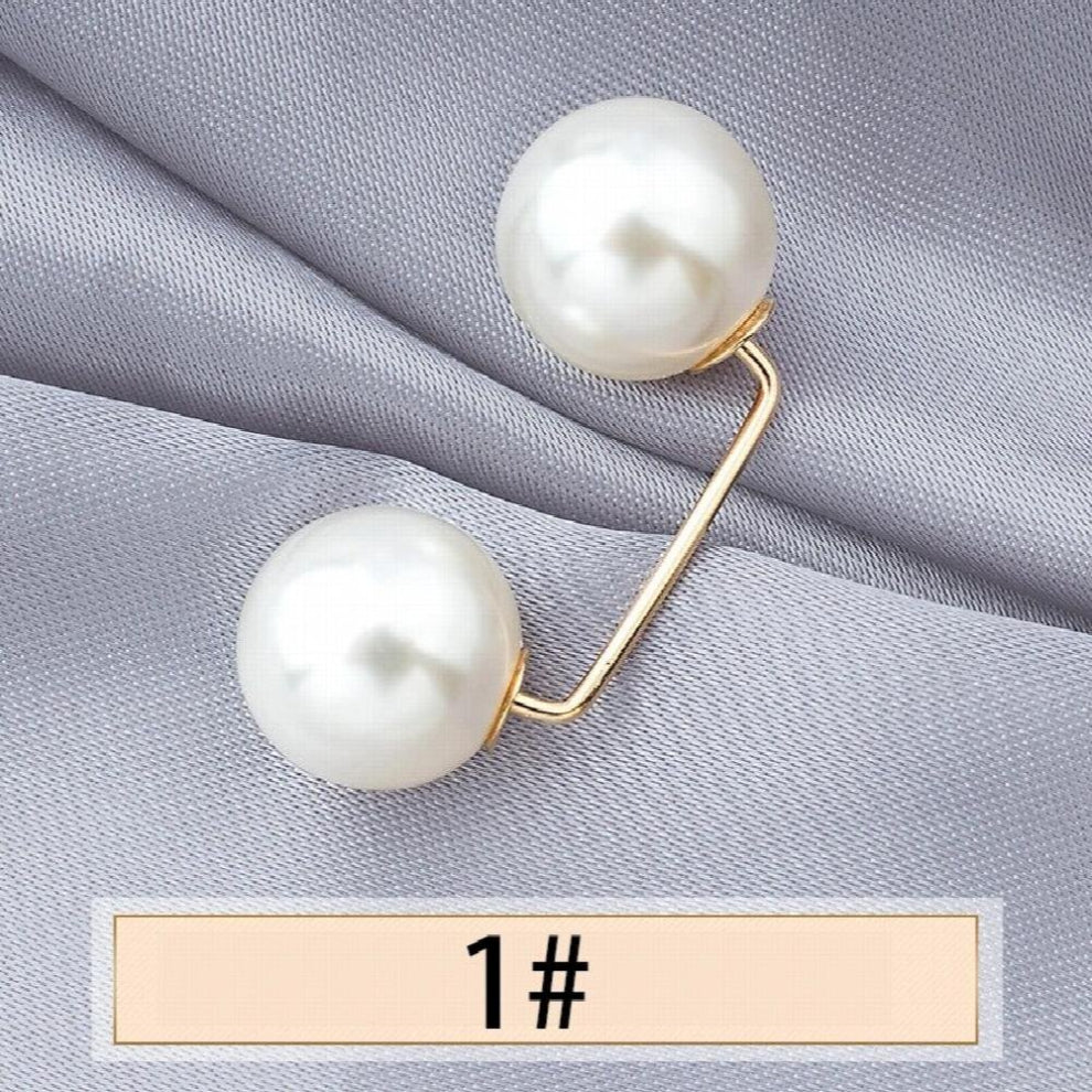 Waist Artifact Safety Pin Fixed Clothes Decor Waist Buckles Women Anti-Glare Brooch Buckle Neckline Cardigan Pearl Buckle Pin