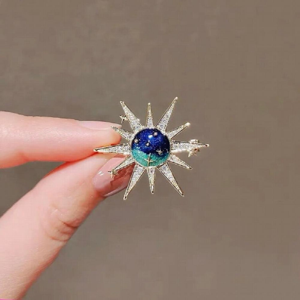 Starry sky sun god dream brooch female ins gender pin collar pin Brooches buckle cardigan accessory