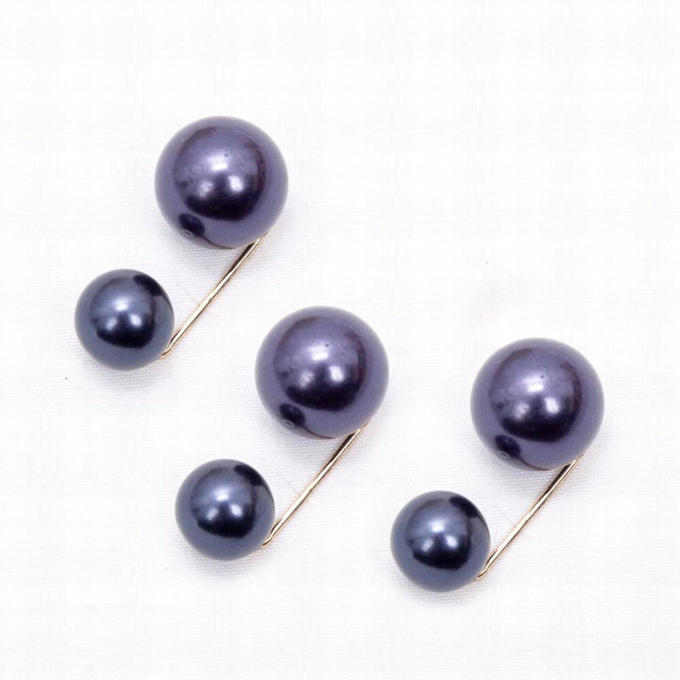 3Pcs-set Women Tightening Waistband Pin Double Pearl Brooches Metal Lapel Pins Sweater Shirt Cardigan Brooch Accessories