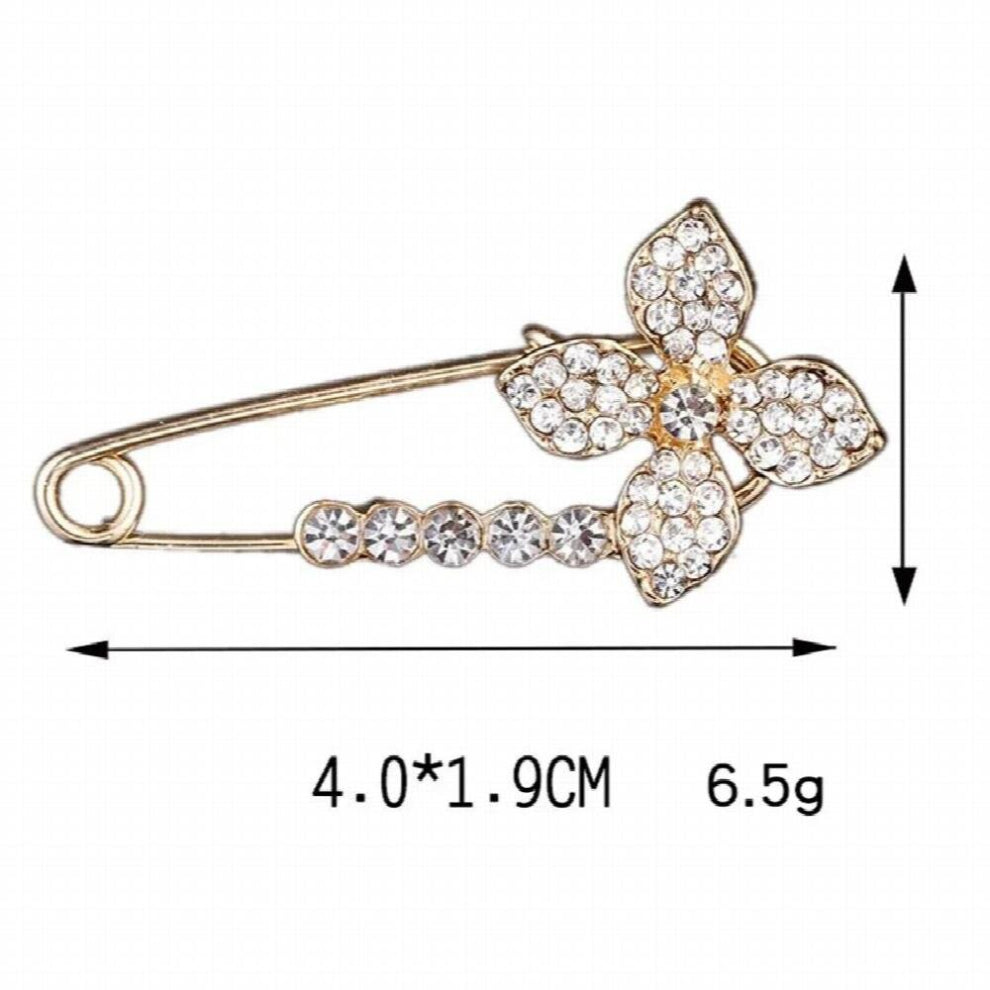 High Rhinestone Decoration Buckle Pin Brooches Women Cardigan Coat Sweater Romantic Safety Pins