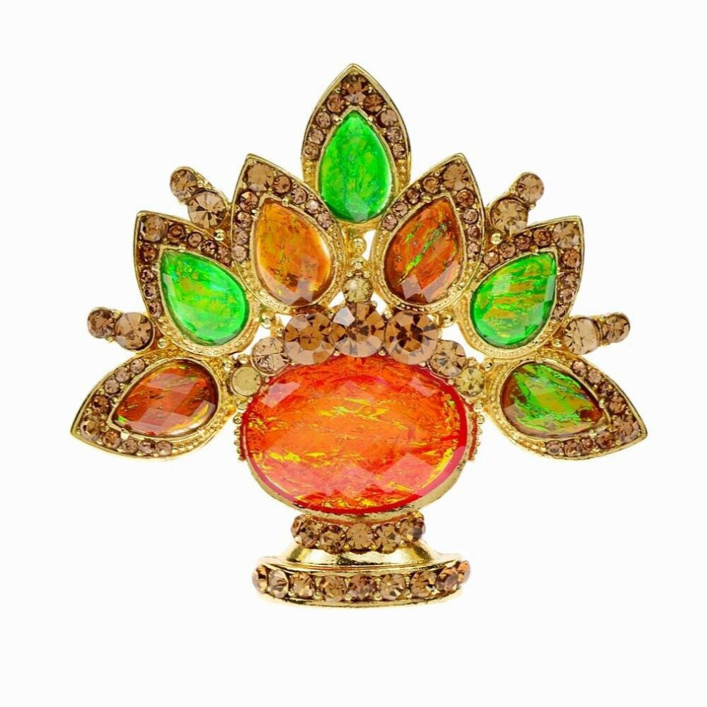 Arrival Vase Brooches For Women Peacock Shaped Pin Wedding Vintage Accessories