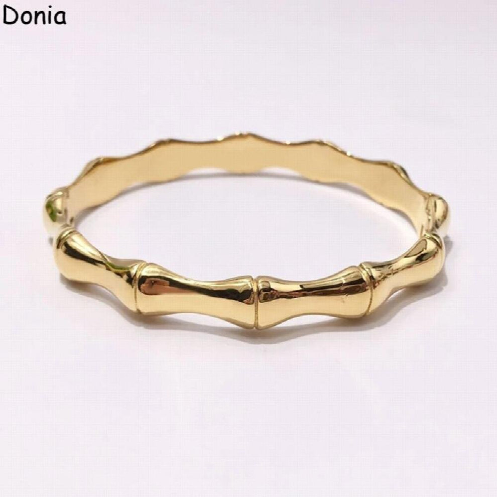 Donia jewelry European and American glossy bamboo titanium steel hidden buckle bracelet bracelet