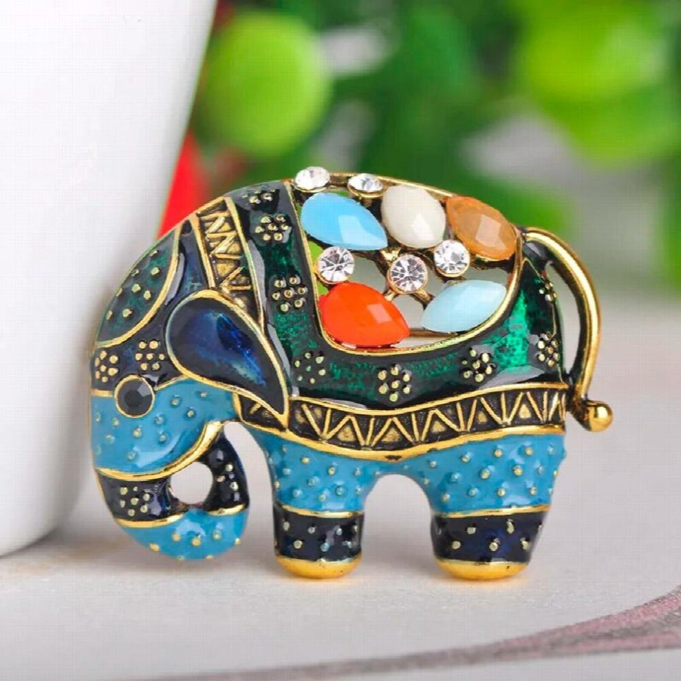 Elephant Shape Brooch Colorful Enamel Resin Brooches Pins For Women Kids Scarf Clothes Hat Accessories Jewelry