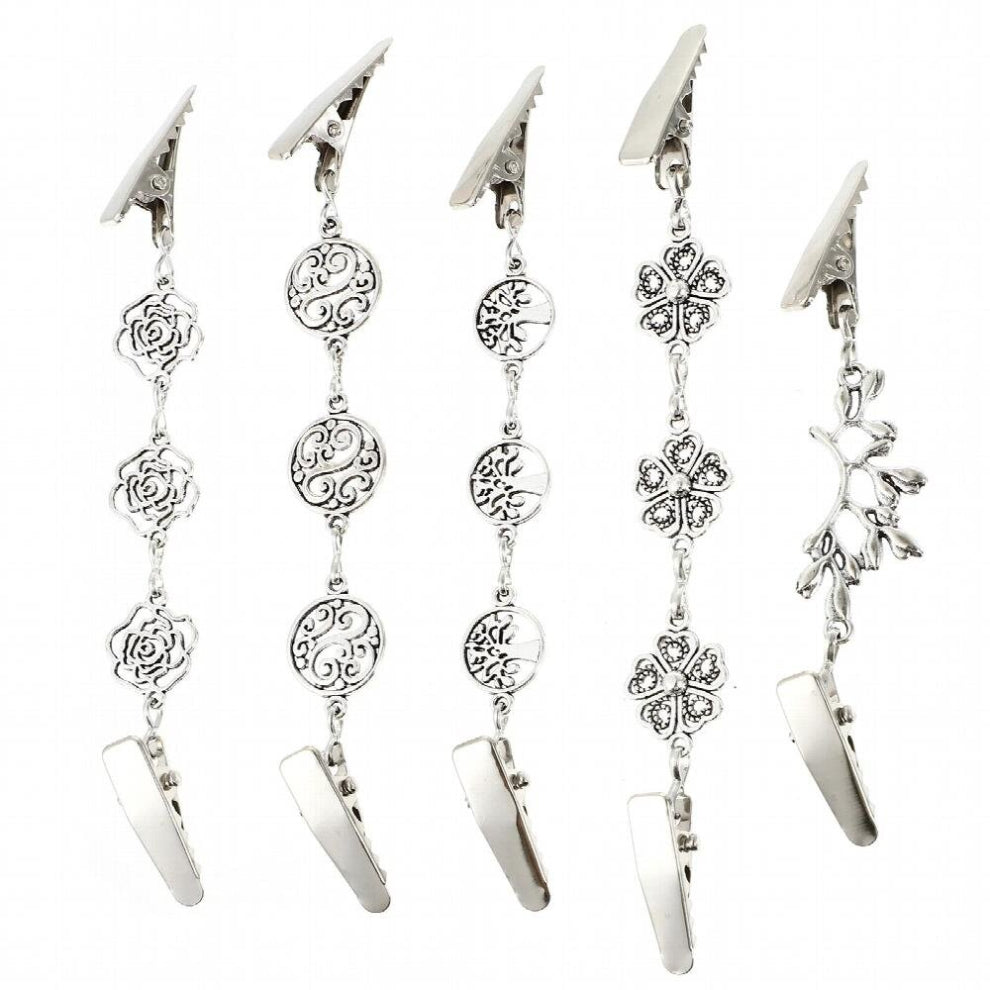 5 Pcs Oversized Shirts Cardigan Brooches Pin Dress Cardigan Collar Clips Sweater Guard Miss