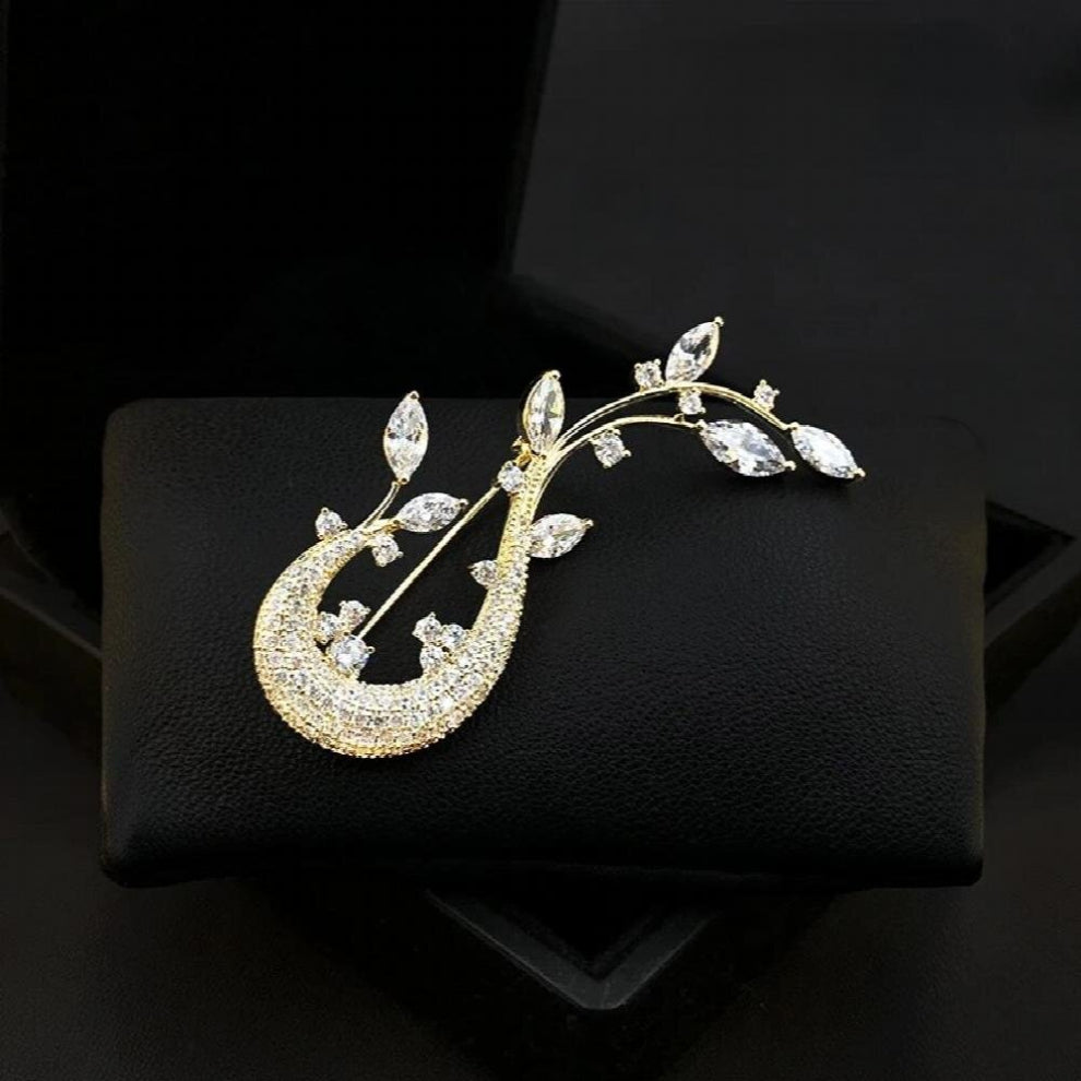 Vine Crystal Brooch High-Grade Suit Accessories Womens Coat Corsage for Cardigan Pin Sweater Decoration Jewelry Pins