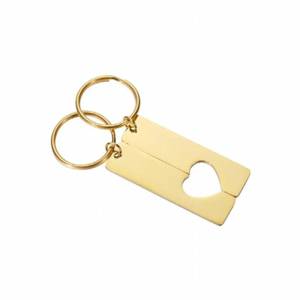 10pairs 100% Stainless Steel Puzzle Keychain Blanks For Engrave Gold-Rose Gold-Silver Metal Keychain Mirror Polished