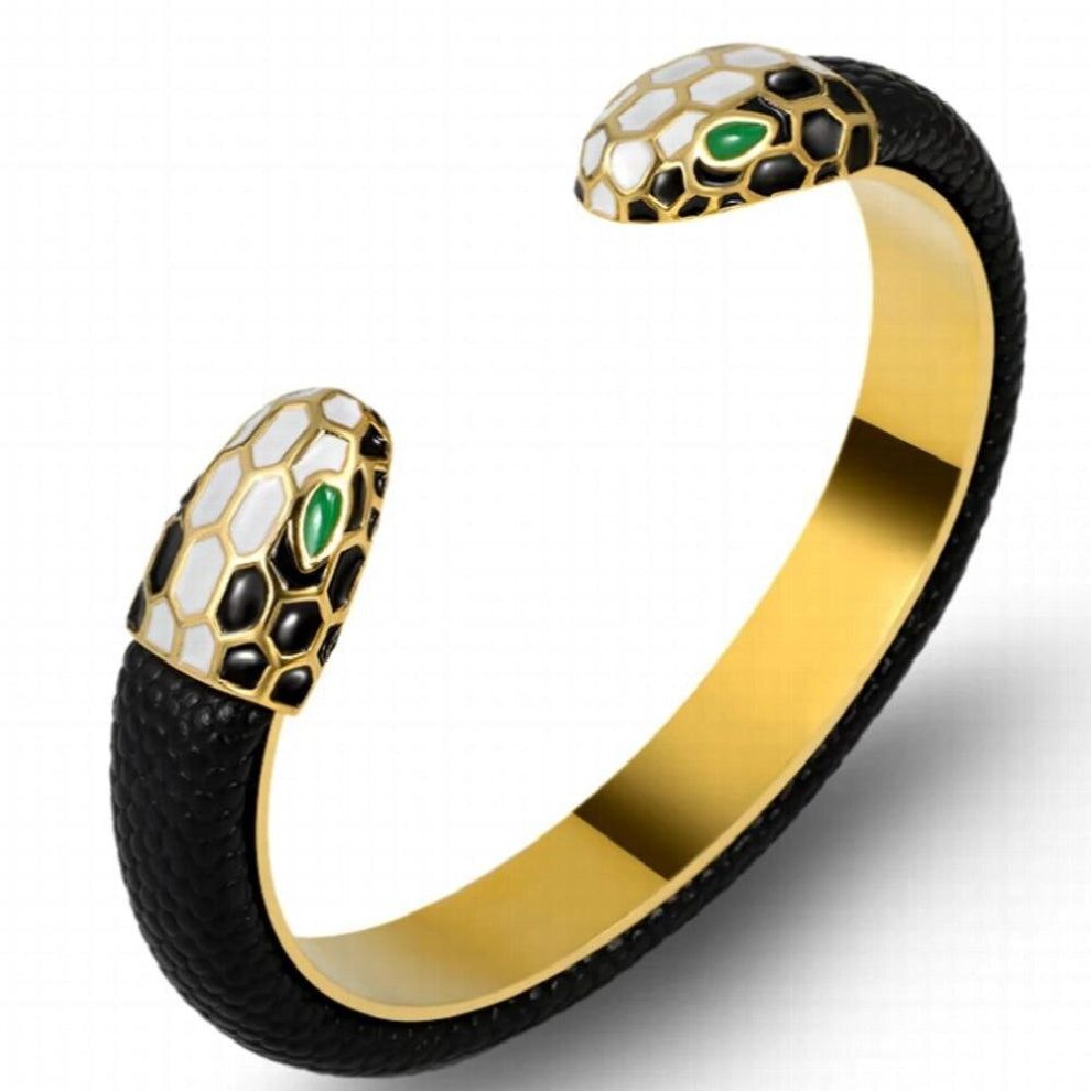 Three Plated Green Eye Snake Animal Bangle of Man Jewelry Stainless Steel Womans Bracelet&bangle
