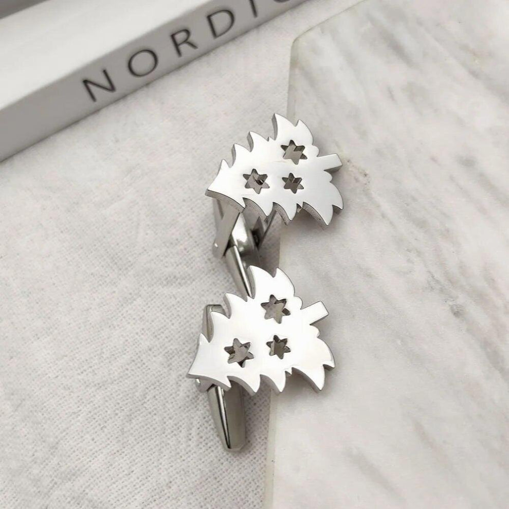 Man Shirt Cufflinks Stainless Steel Cufflinks Personalized Christmas Tree Shaped Suit Buttons Men Jewellery