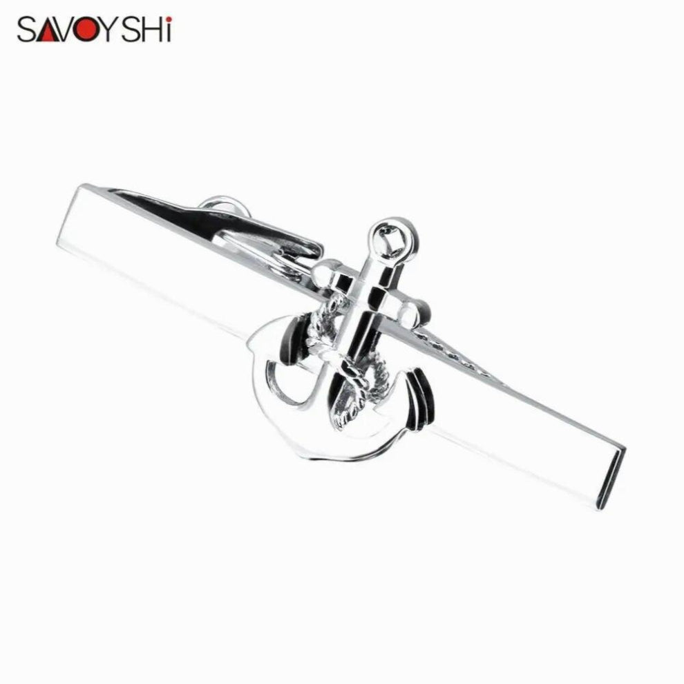 cufflinks stickpin tie pin mans present Silver Anchor tie clip cufflink stickpin Gift Name