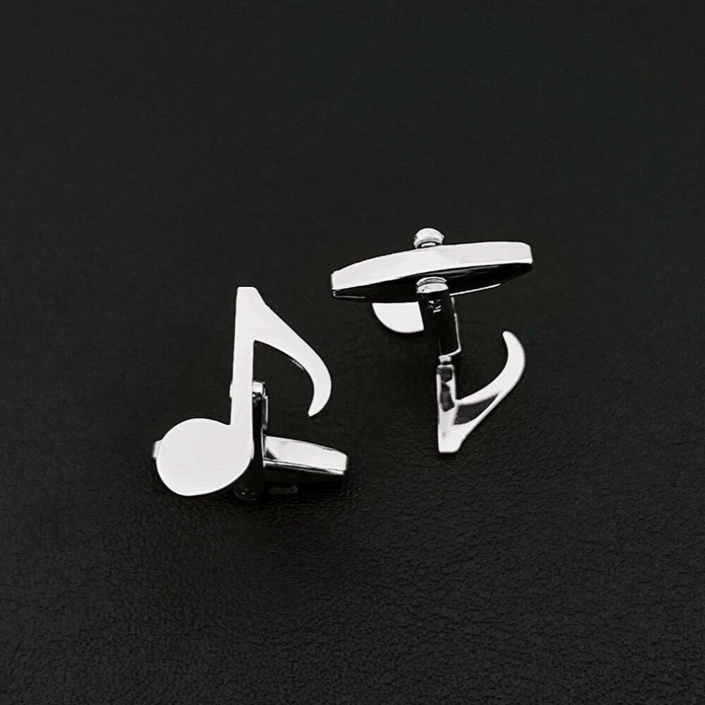 Minimalist Music Note Cufflinks for Women Men Shirt Buttons Twins Stainless Steel Jewelry Wedding Accessories Party Gift