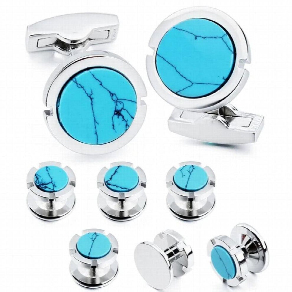 mens cufflink set - natural stone tuxedo earrings wedding shirt accessories cufflinks for mens