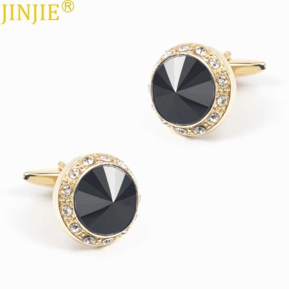 Gold-plated Crystal Cufflinks French Mens All-match French Shirt Cufflinks Customization Jewelry Gift Man