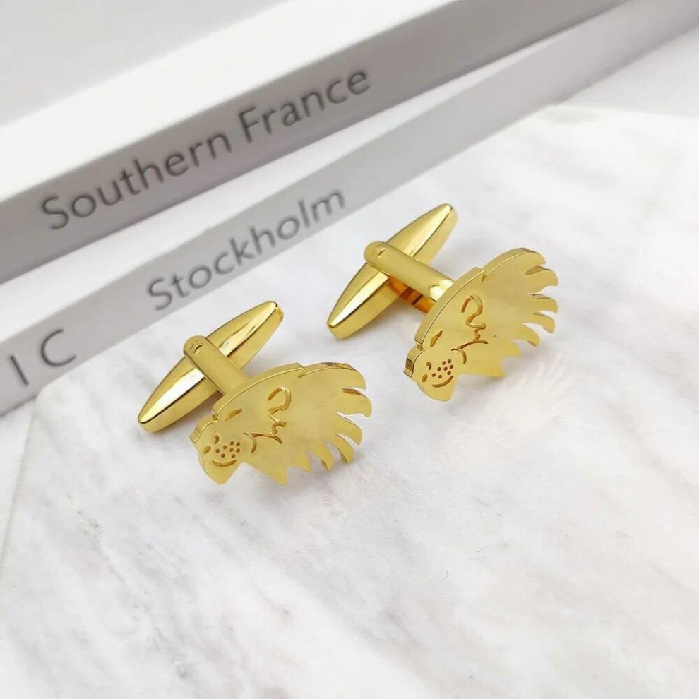 Personalized Cufflinks for Men Hot Animal Lion Mens French Shirts Cuffs Cufflinks