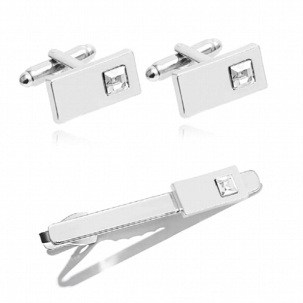 Square Mens Cufflinks Business Suits Tie Clips Cufflinks Sets Alloy Male Shirt Accessories Jewelry