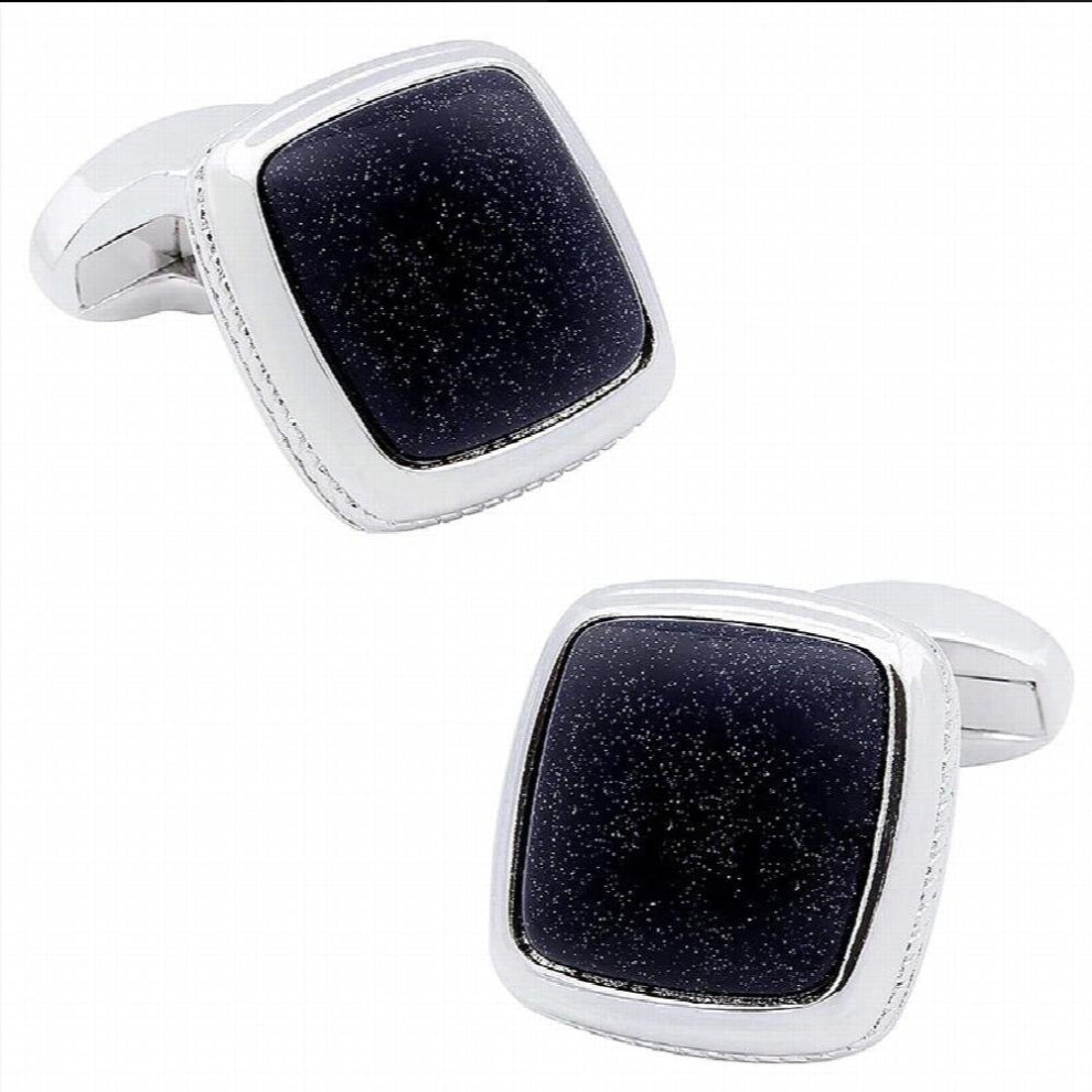 Cufflinks For Men with Gift Box, Rhodium Tone, Polished Mother of Pearl, Suit for Different Suits French Shirts Tuxedos