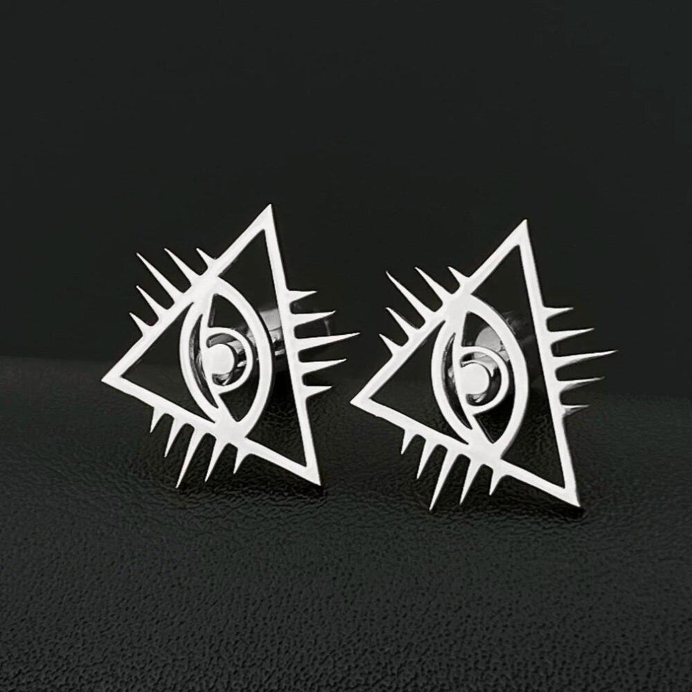 All-seeing Eye of Providence Cufflinks for Men Women Shirt Button Clasp Buckle Stainless Steel Holiday Gift Wedding Set