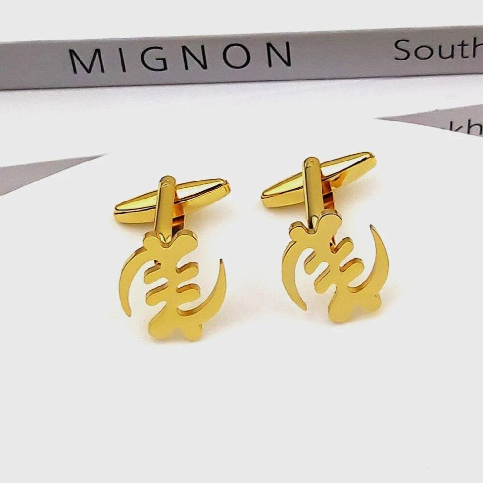 African Symbol Cufflinks for Man Stainless Steel Mens Suit Shirt Cufflinks Adinkra Gye Nyame Ethnic Jewelry Fathers